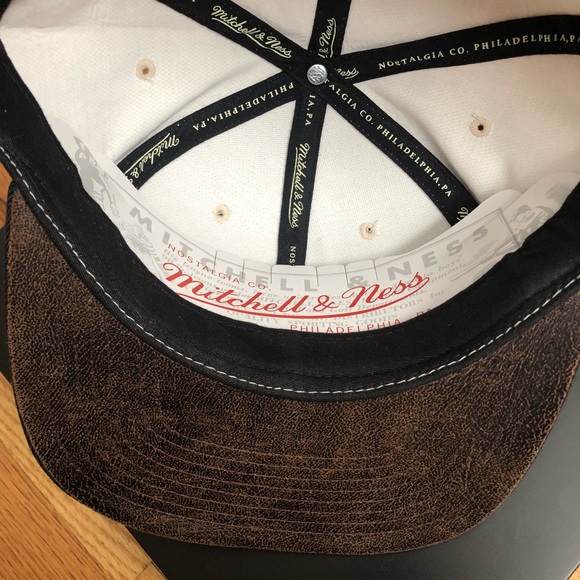 NEW San Antonio Spurs Mitchell & Ness Hat in Cream - Picture 4 of 5